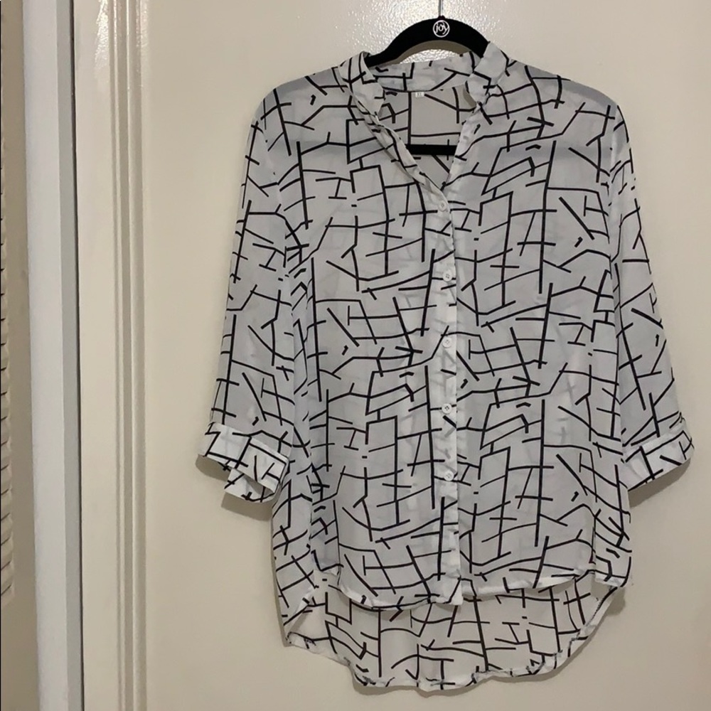White and black blouse